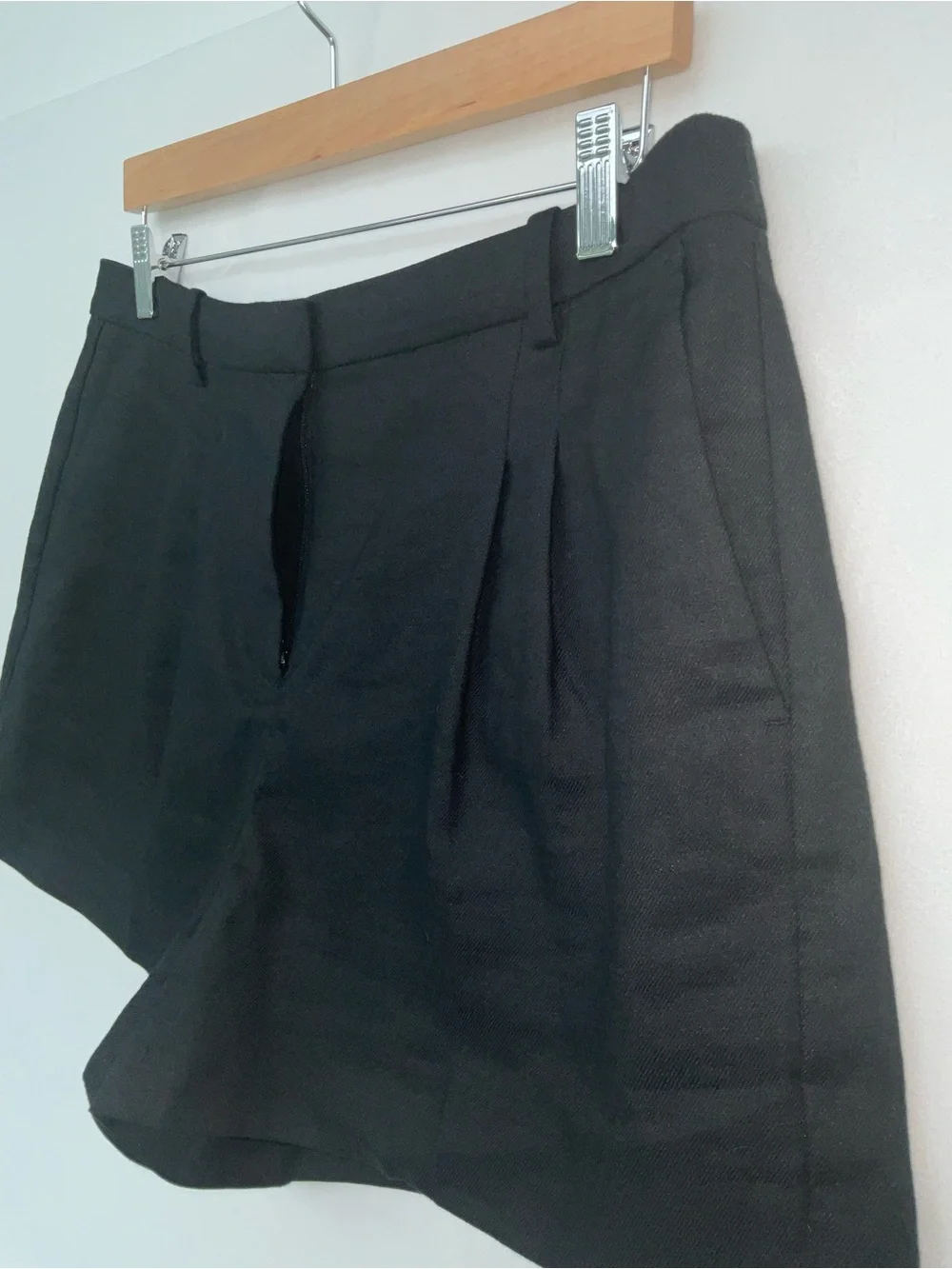 J. Crew Black High-Waist Tailored Linen blend Shorts